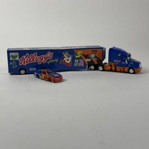 Kelloggs Nascar Racing Die Cast Truck Plastic Trailer & Car Vintage Collectible
